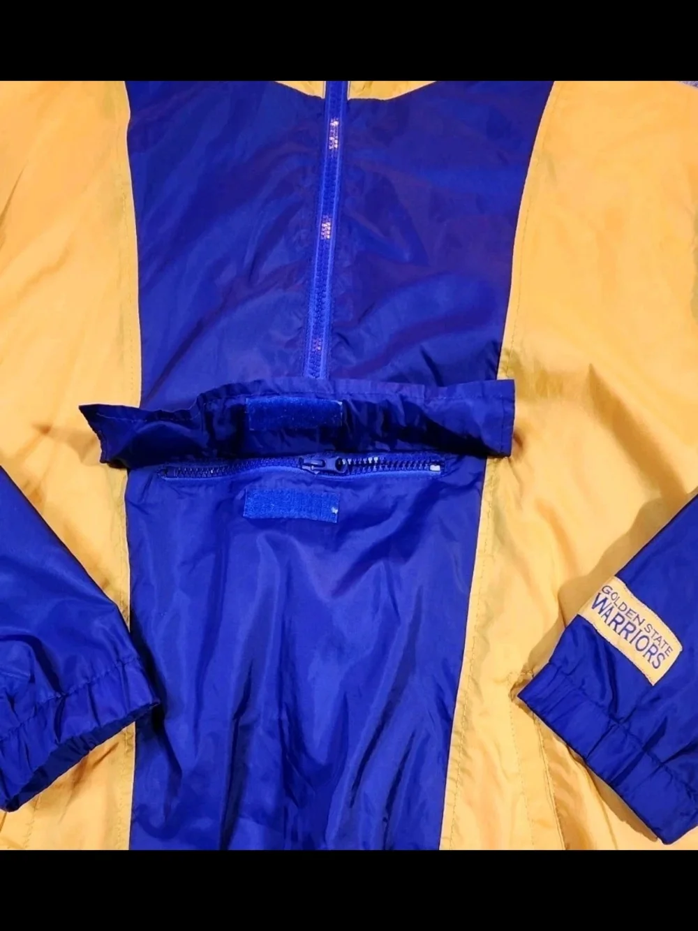 NBA Golden State Warriors Waterproof Windbreaker Hoodie 1/4 Zip Pullover Size S